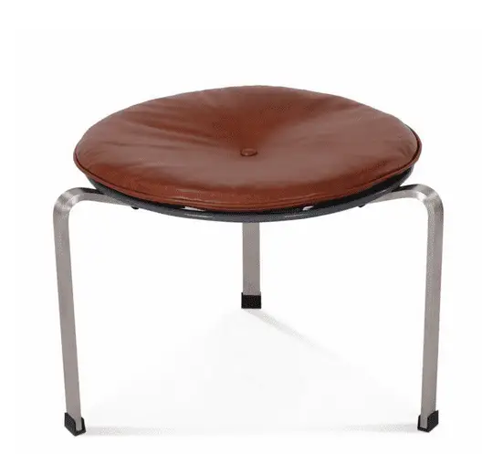 leather and metal stool