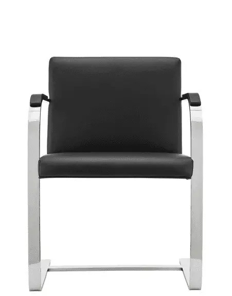 black leather mies van der rohe chair - front view