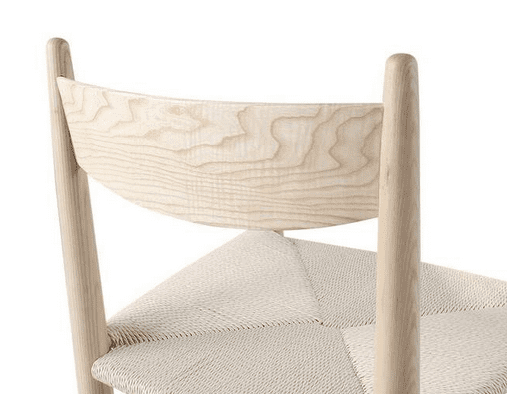 rope weave dining chair - close-up view of rear and seat