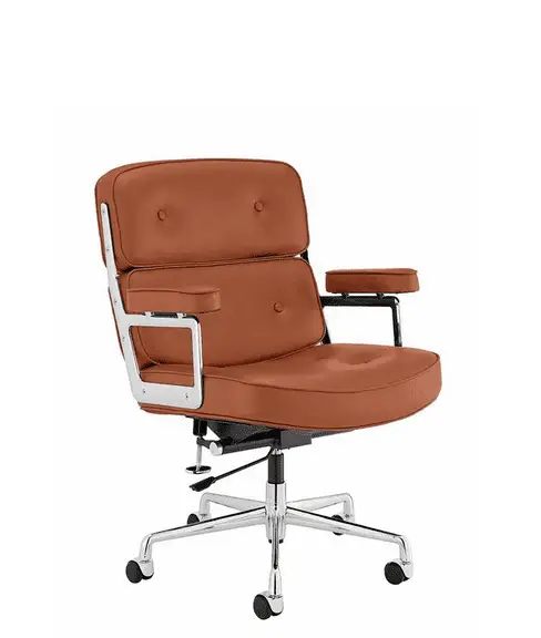 tan leather executive chair - front view
