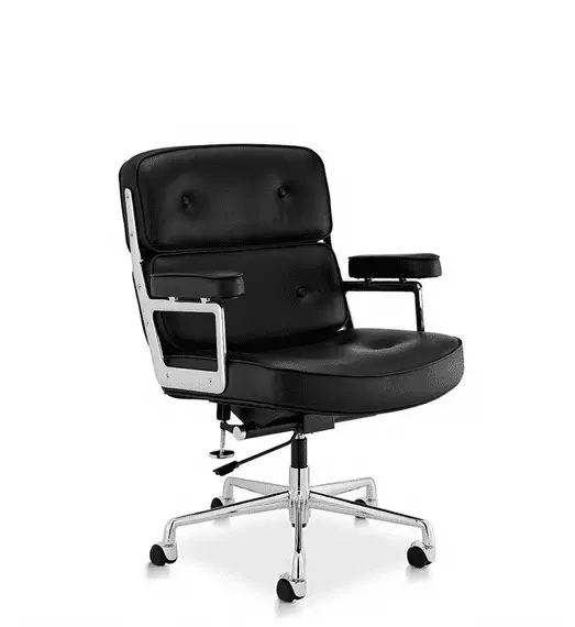 black leather time life chairs - front view