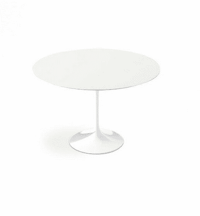white lacquer round tulip dining table