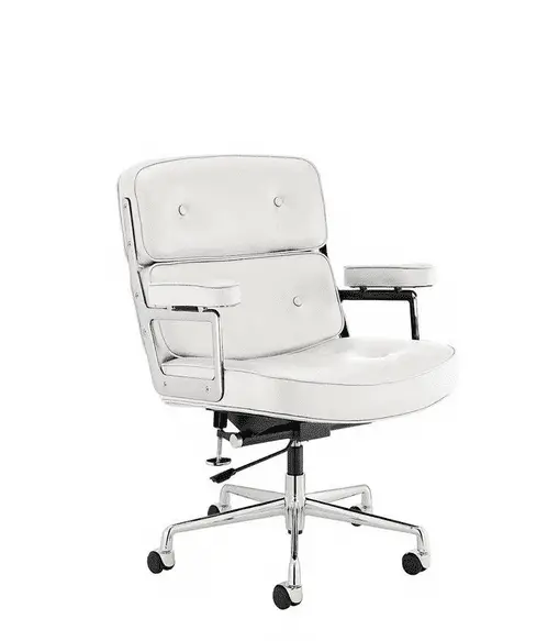 white leather executive chair - front view