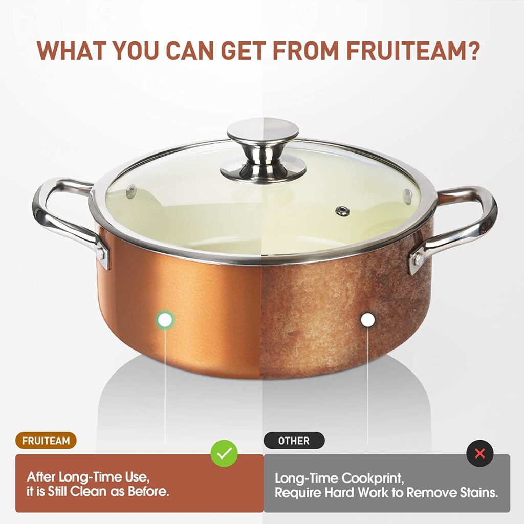 FRUITEAM 13-Piece pot and pans set