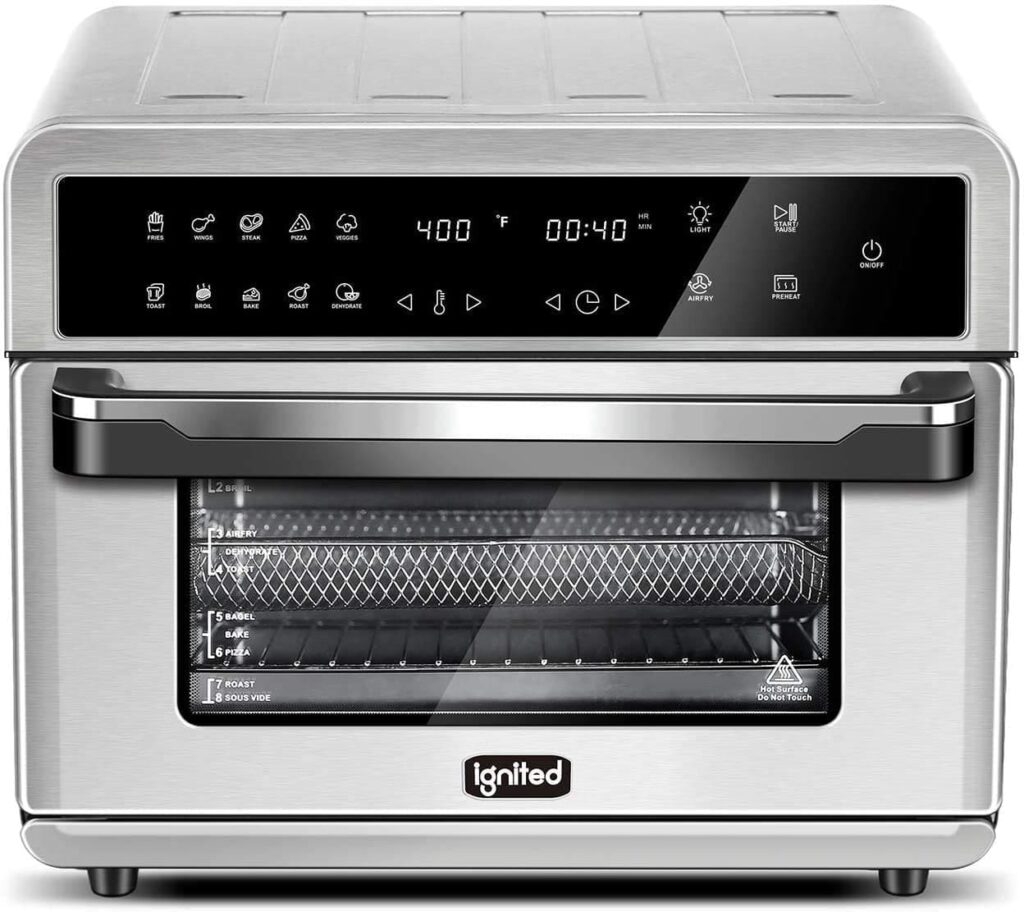 Ignited Air Fryer Toaster Oven 26.4 Quart Family Size Large Capacity Convection Oven