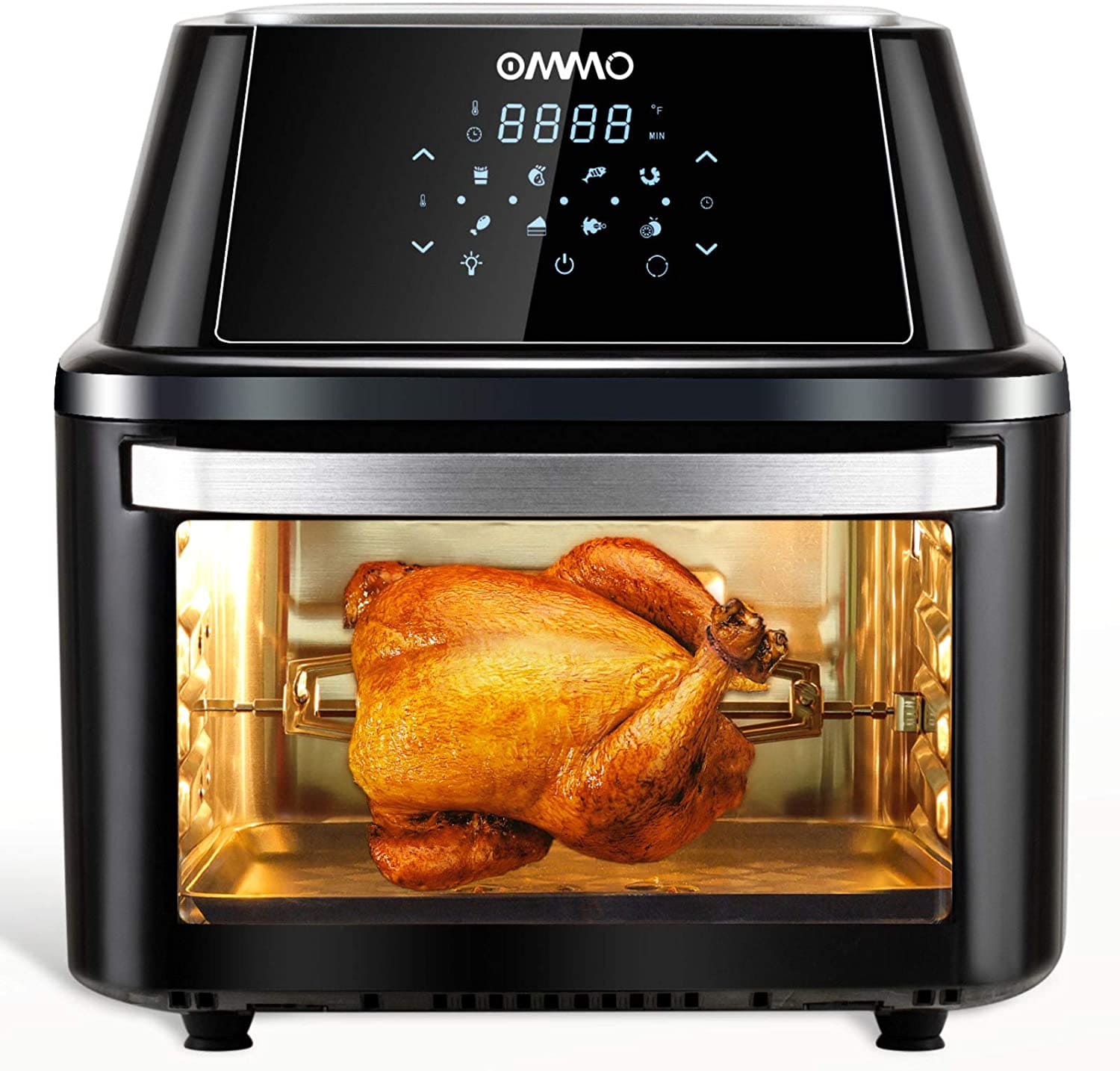 OMMO Air Fryer Oven, 17 Quarts 1800W Large Air Fryer Toaster Oven, 8 Presets