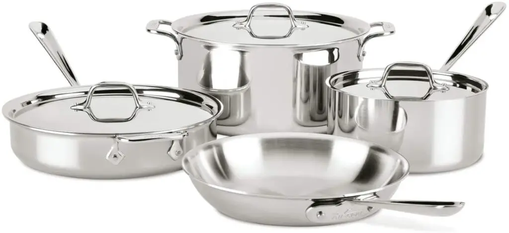 all clad tri ply stainless steel 10 piece cookware set