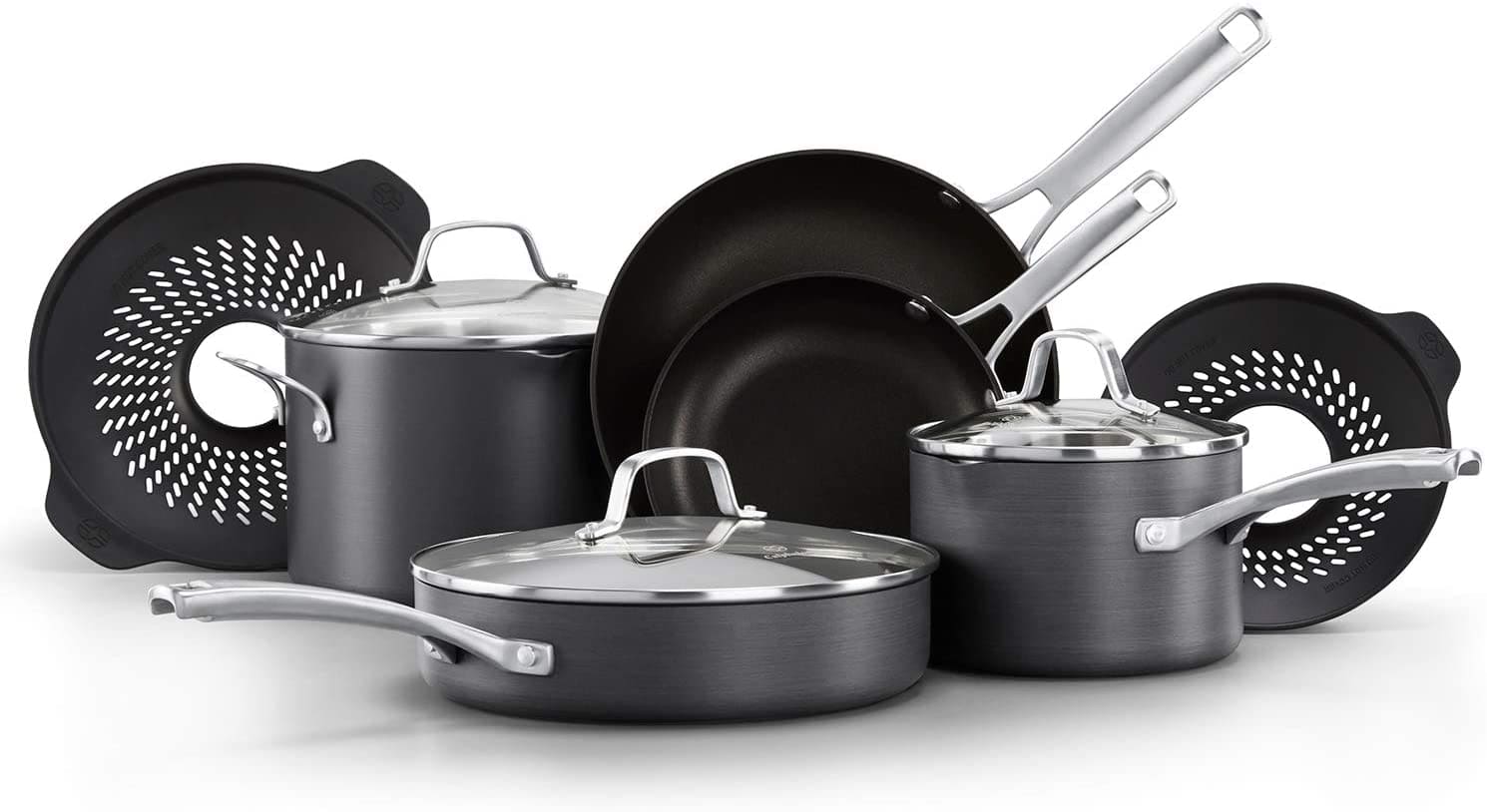 calphalon classic pots and pans set, 10-piece nonstick cookware set