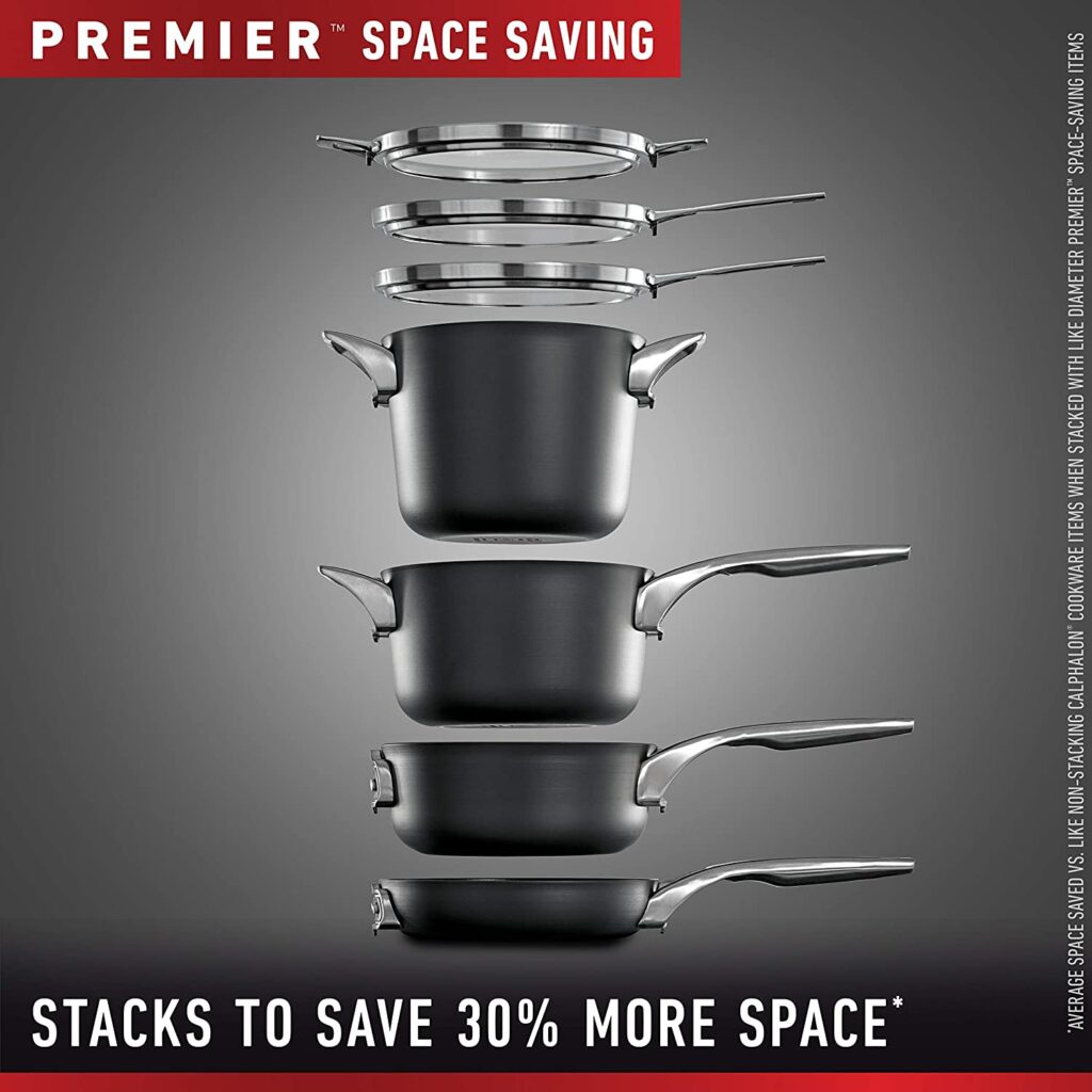 calphalon premier space saving cookware set