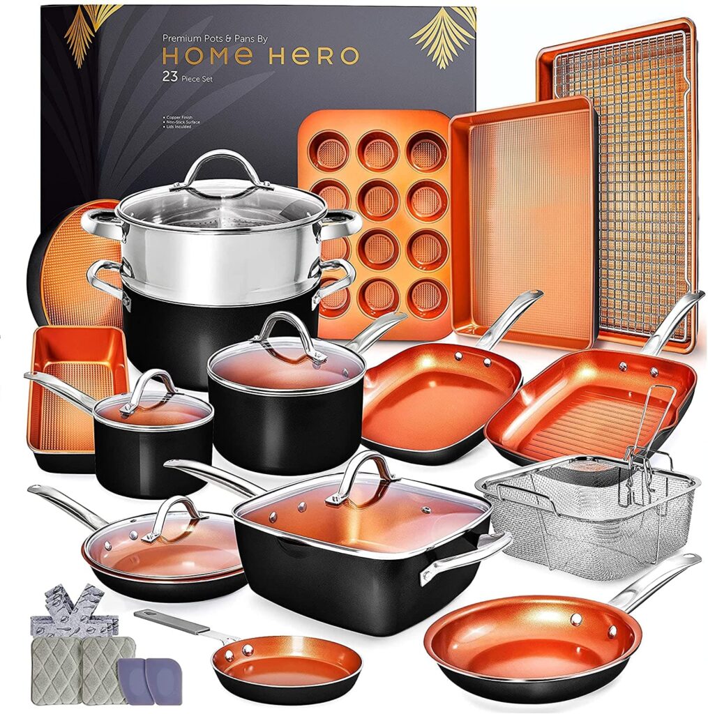 home hero copper cookware set