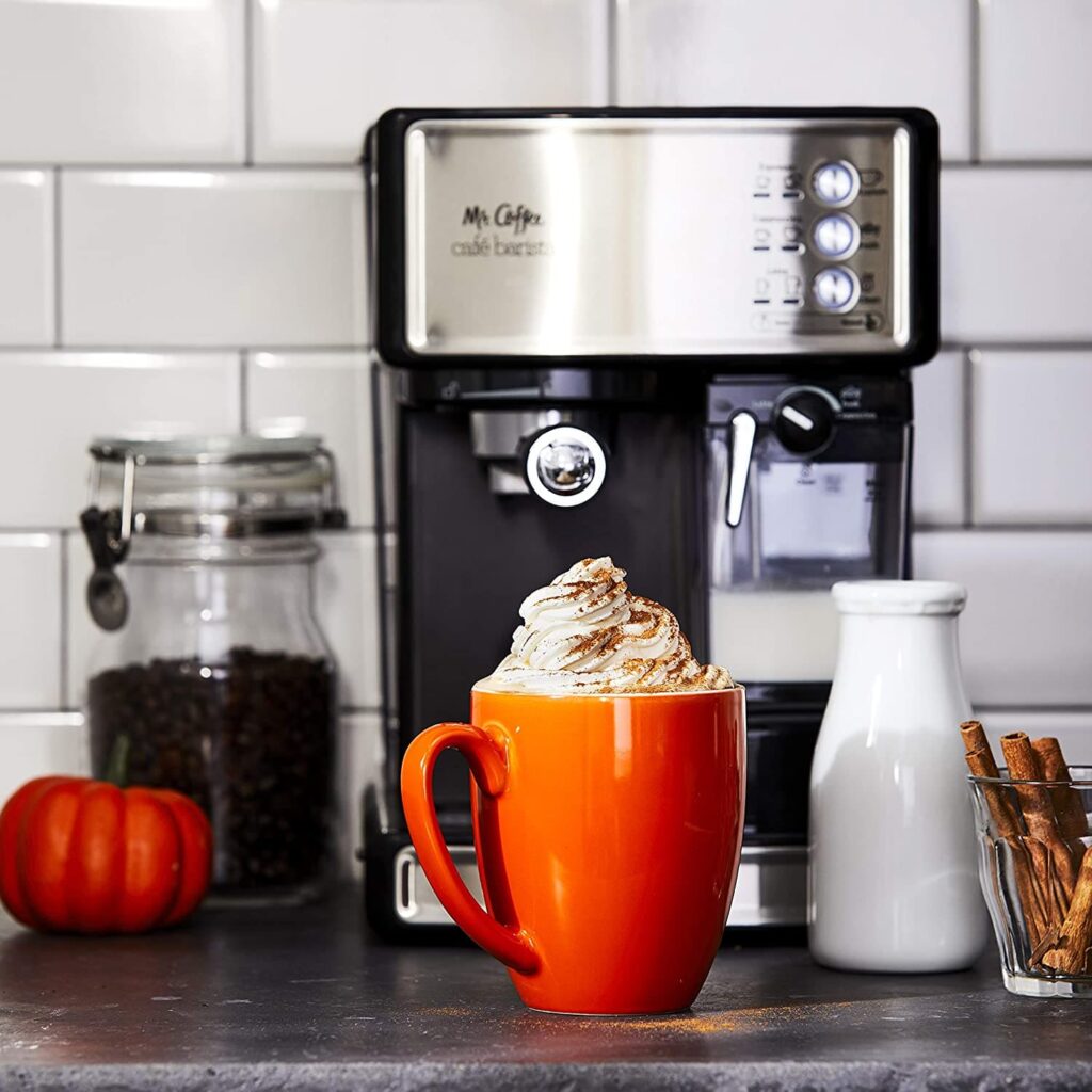 mr. coffee one-touch coffeehouse espresso maker and cappuccino machine