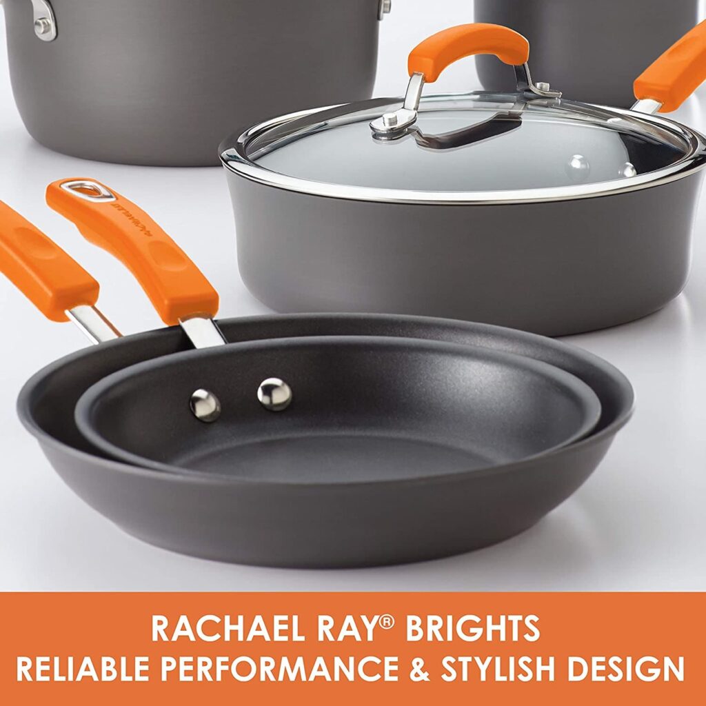 rachael ray brights 14 piece nonstick cookware set