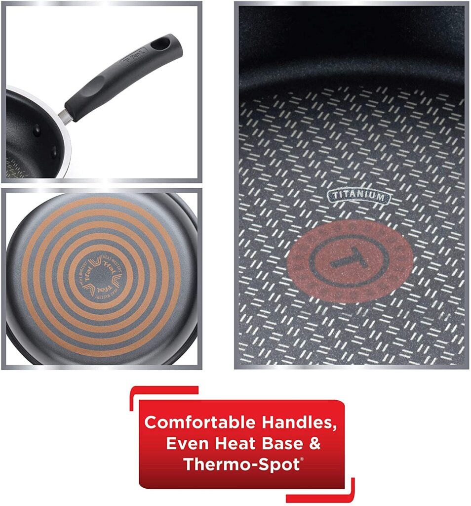 comfortable handles and even heat base