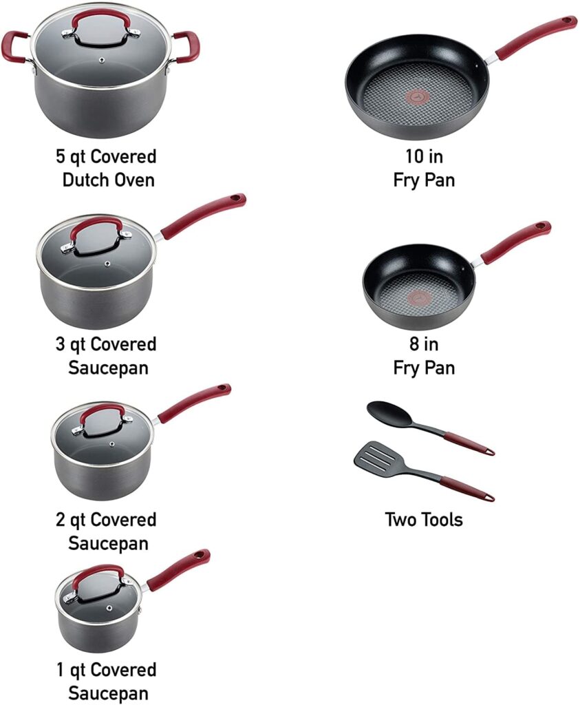 t fal ultimate hard anodized 12 piece cookware set